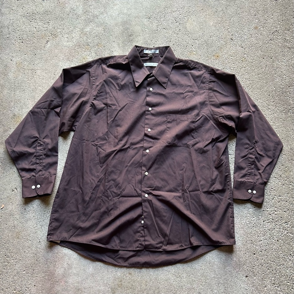 vintage 80s/90s brown button down shirt